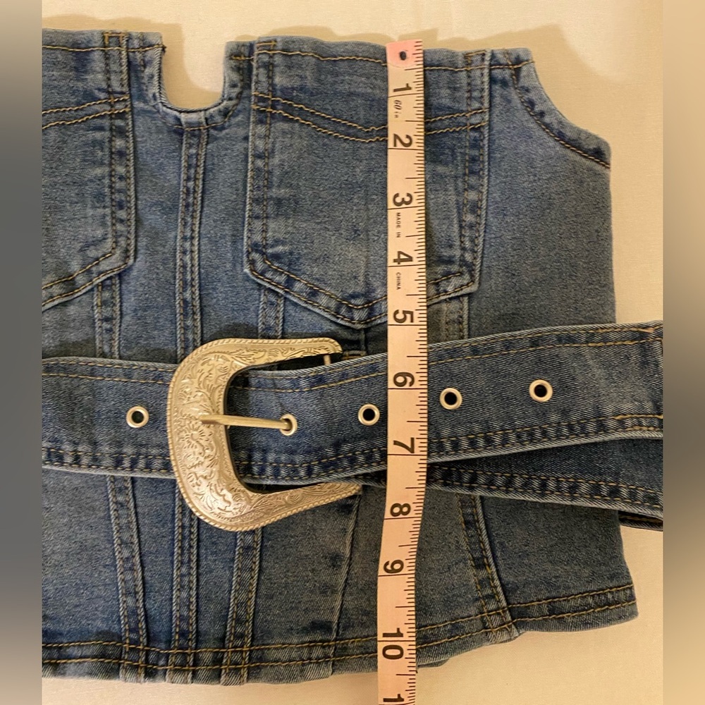 Fashion Nova-Buckle Bunny Denim Corset Top - Medium - Picture 7 of 9